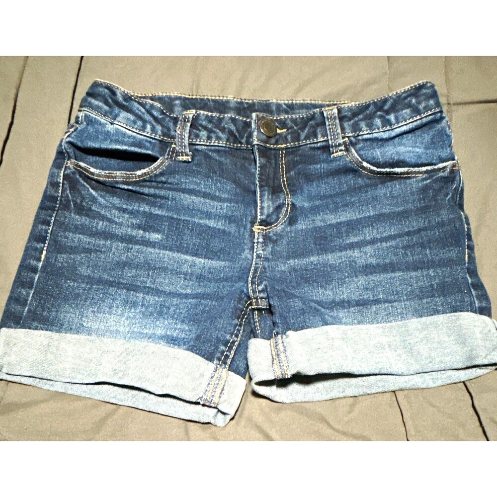 SO Girls, Medium Wash Denim, Bermuda Shorts Cuffed, 5-Pocket: Size 14